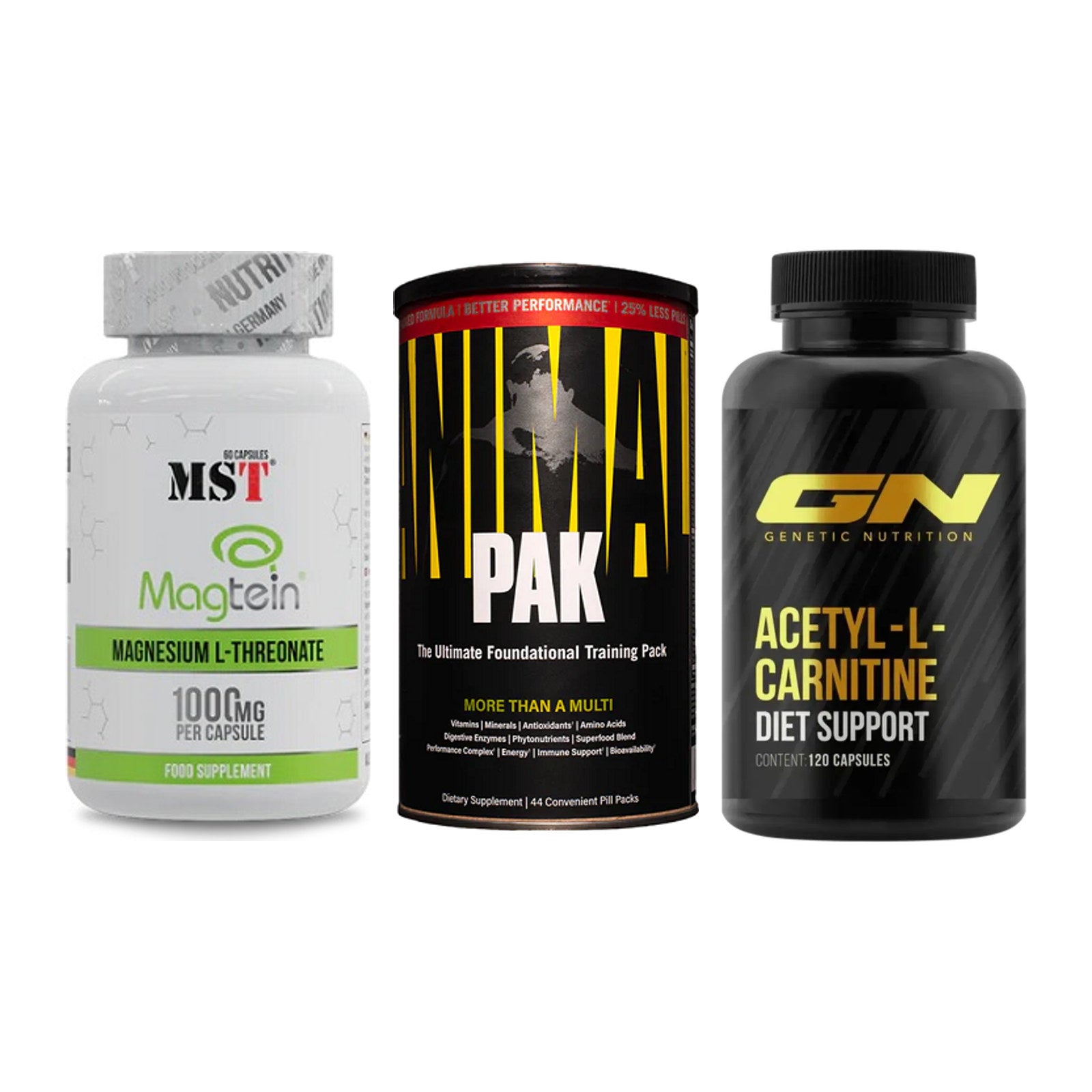 Ausdauer-Set: MST Magnesium + Universal Animal + GN Acetyl – alle enthaltenen Artikel