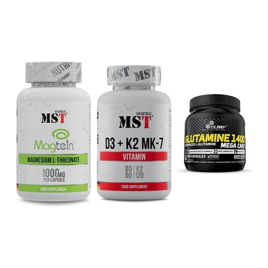 Ausdauer-Set: MST Magnesium + MST Vitamin D3 + Olimp L-Glutamin – alle enthaltenen Artikel