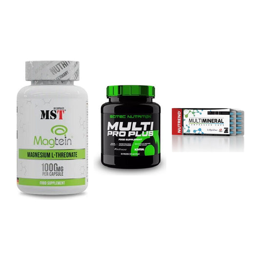 Ausdauer-Set: MST Magnesium + Scitec Multi Pro + Nutrend Multimin – alle enthaltenen Artikel