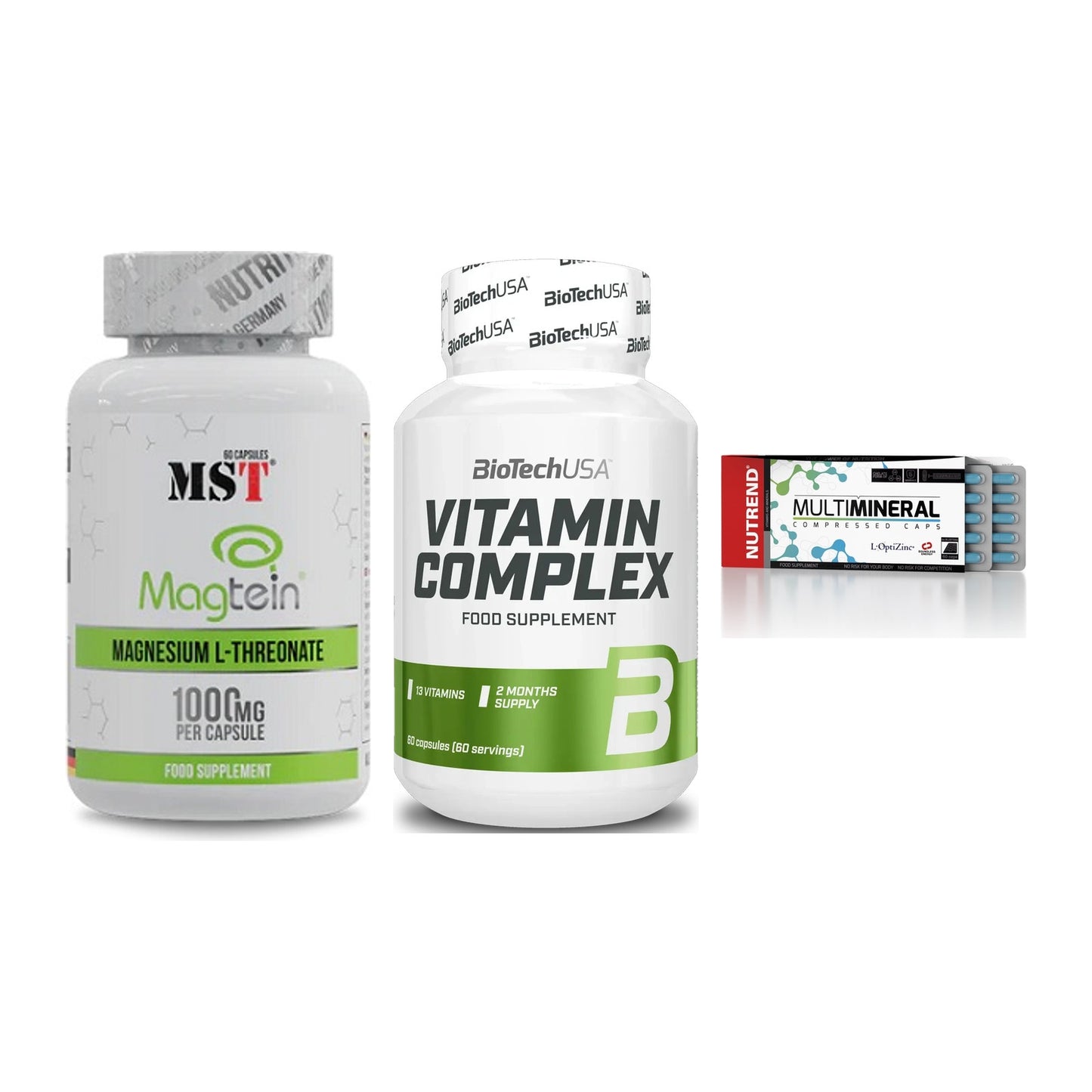 Ausdauer-Set: MST Magnesium + BioTech Vitamin + Nutrend Multimin – alle enthaltenen Artikel