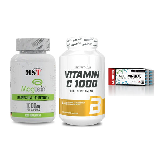 Ausdauer-Set: MST Magnesium + BioTech Vitamin + Nutrend Multimin – alle enthaltenen Artikel