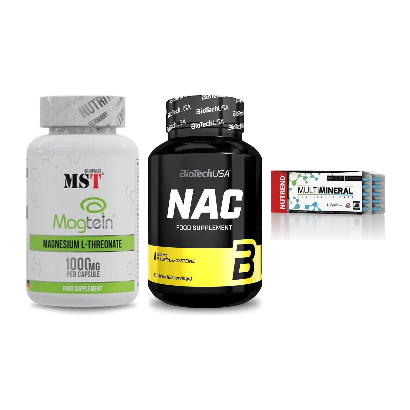 Ausdauer-Set: MST Magnesium + BioTech NAC + Nutrend Multimin – alle enthaltenen Artikel