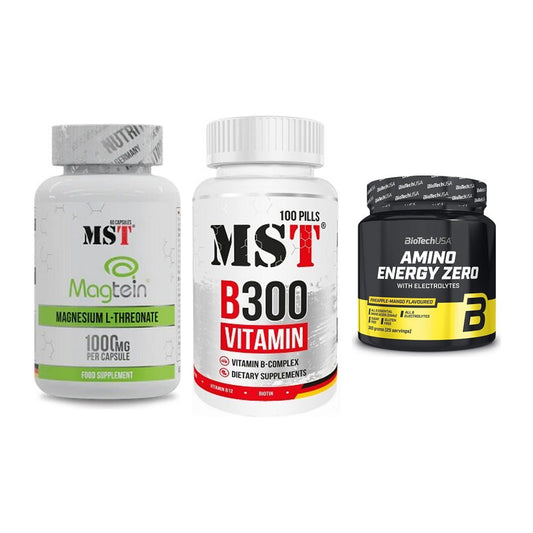 Ausdauer-Set: MST Magnesium + MST B300 B-Compl + BioTech Amino – alle enthaltenen Artikel