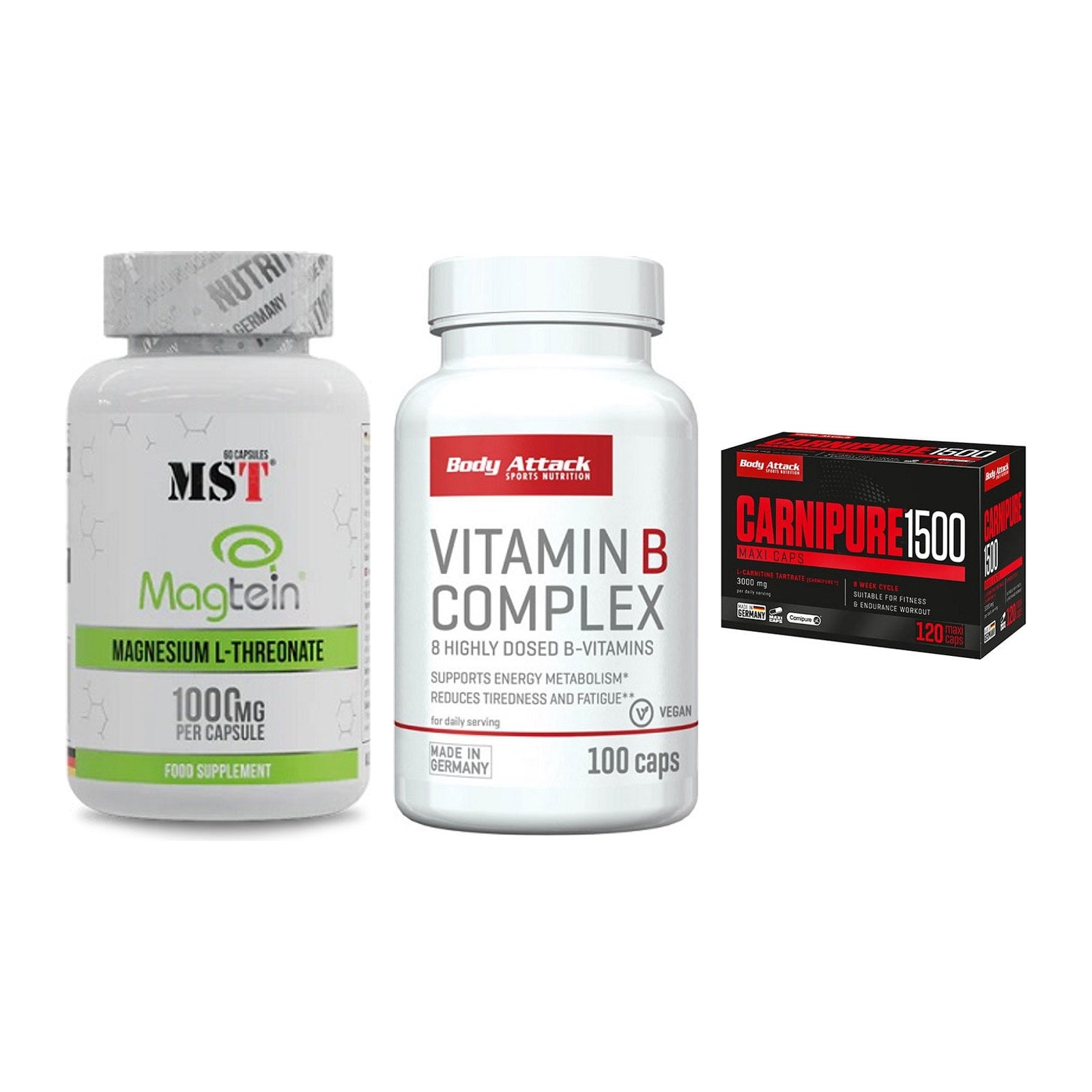 Ausdauer-Set: MST Magnesium + Body Attack Vitamin + 1 weitere – alle enthaltenen Artikel