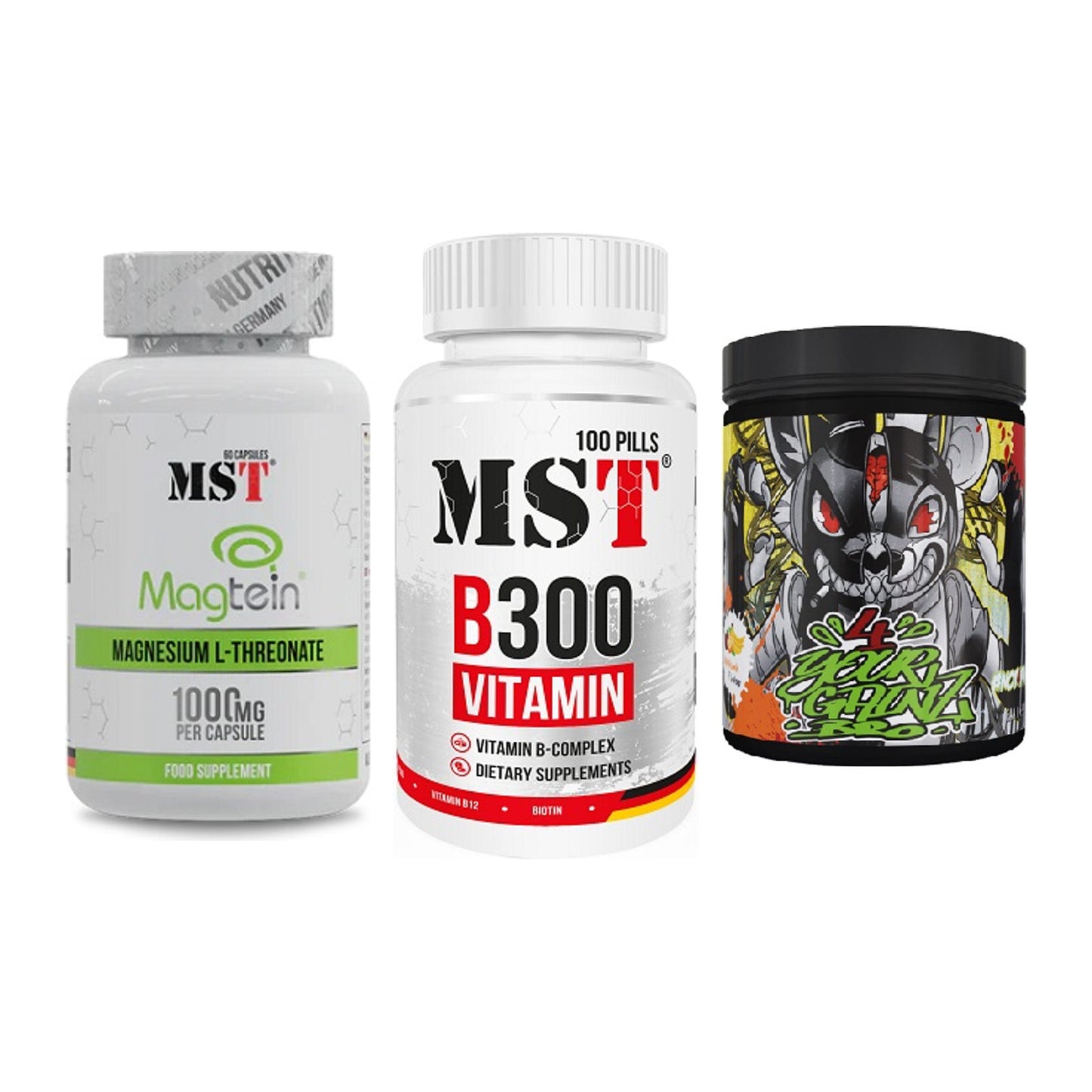 Ausdauer-Set: MST Magnesium + MST B300 B-Compl + BPS-Pharma EAA´s – alle enthaltenen Artikel