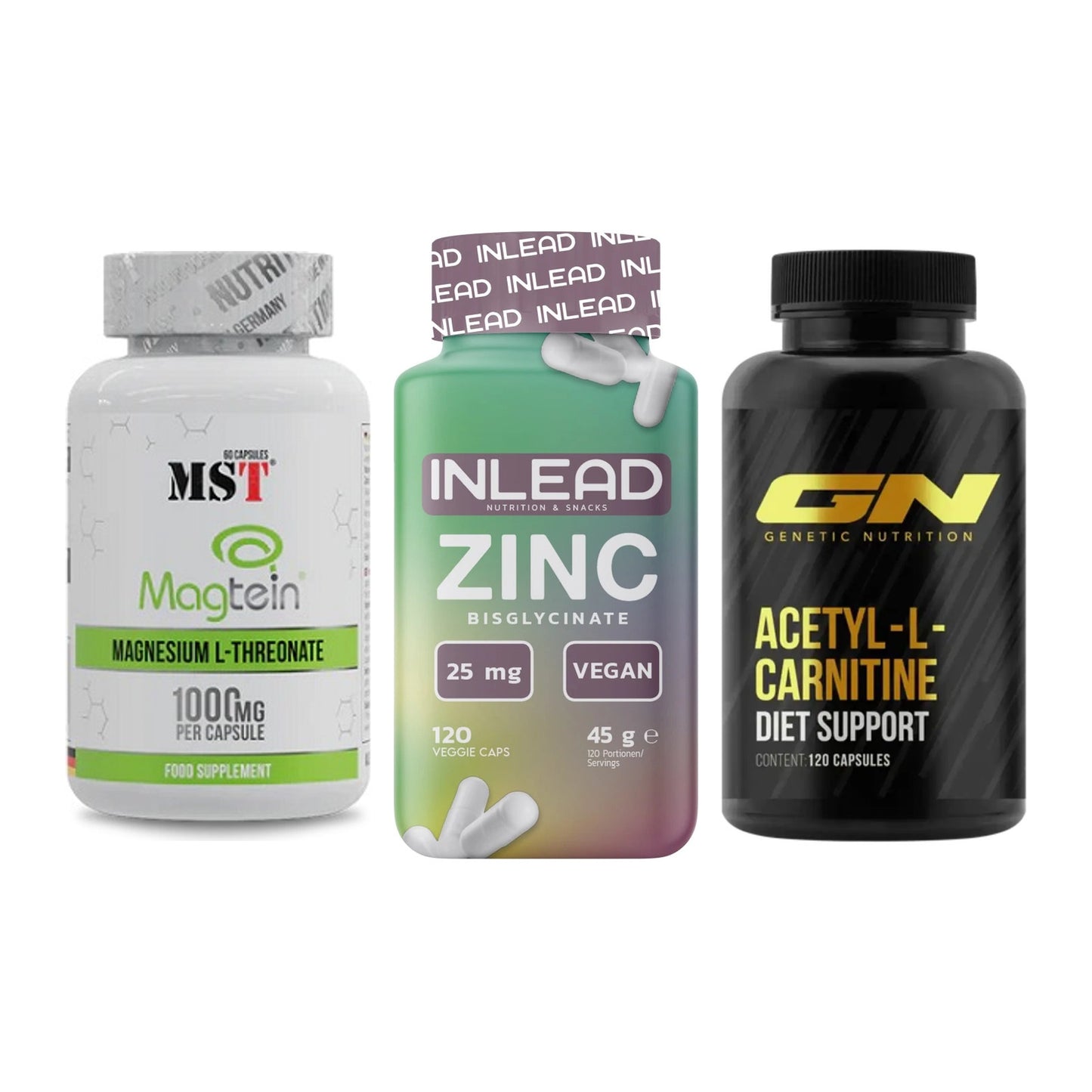 Ausdauer-Set: MST Magnesium + INLEAD Zink + GN Acetyl – alle enthaltenen Artikel