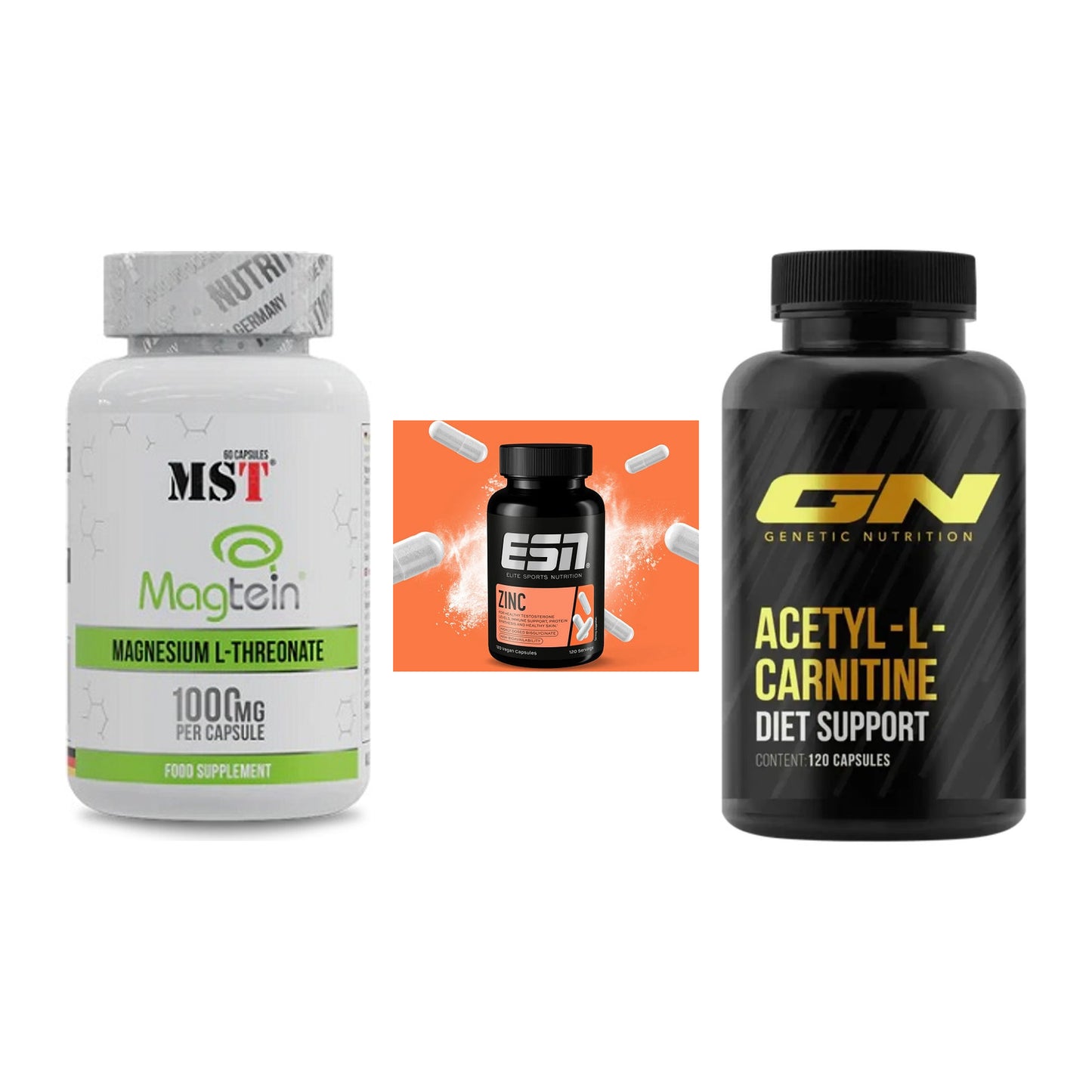 Ausdauer-Set: MST Magnesium + ESN Zinc + GN Acetyl – alle enthaltenen Artikel