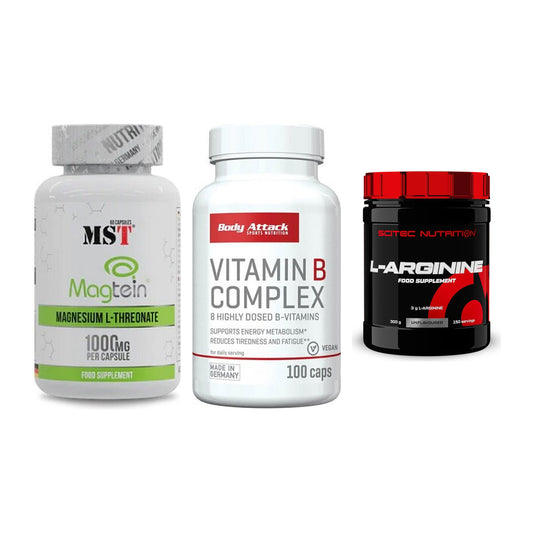 Ausdauer-Set: MST Magnesium + Body Attack + Scitec Arginin – alle enthaltenen Artikel