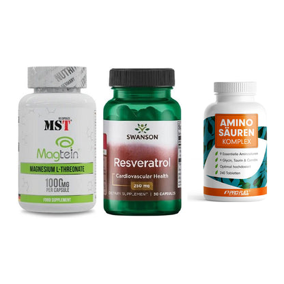 Ausdauer-Set: MST Magnesium + Swanson Resverat + ProFuel Aminosäu – alle enthaltenen Artikel