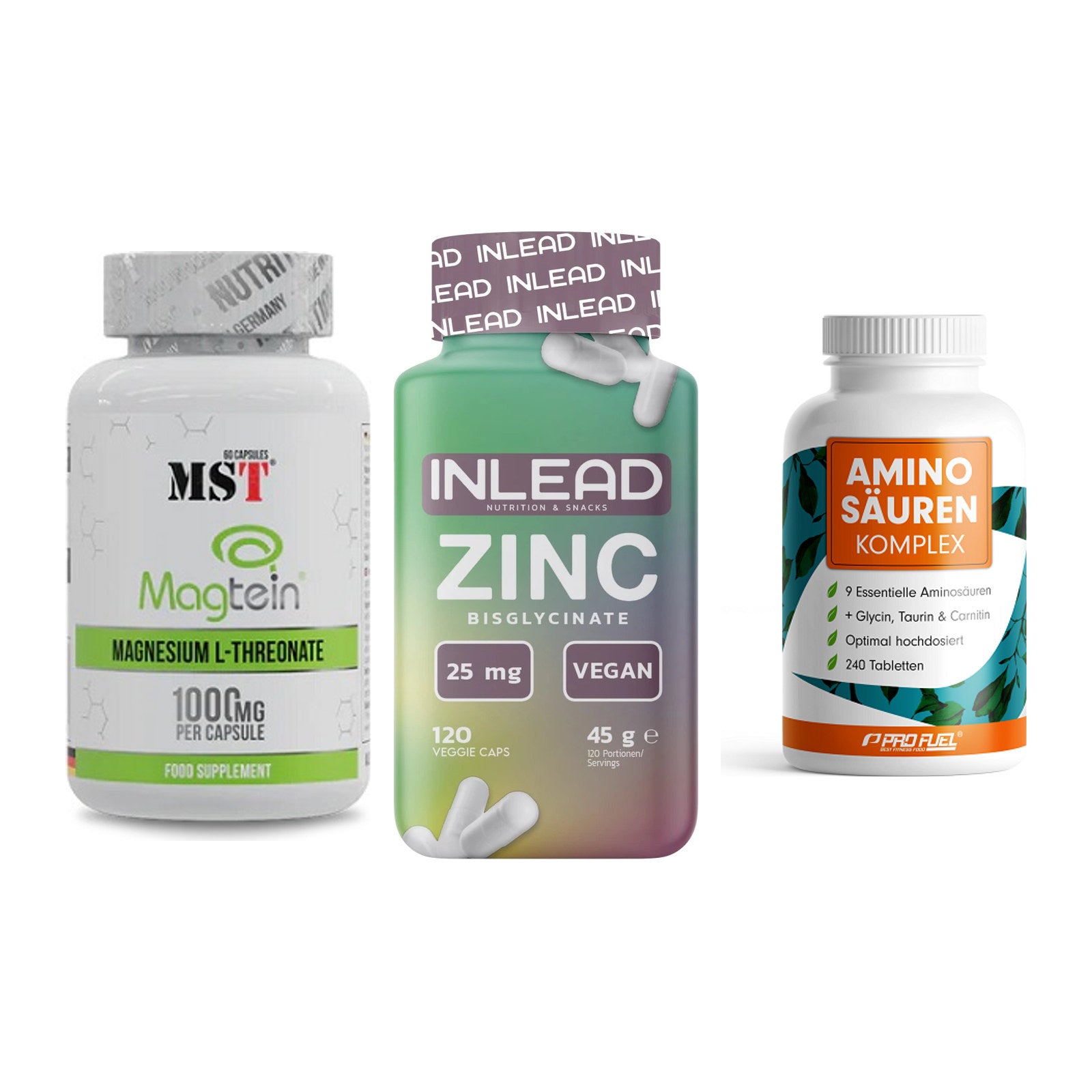 Ausdauer-Set: MST Magnesium + INLEAD Zink + ProFuel Aminosäu – alle enthaltenen Artikel