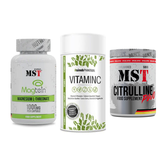 Ausdauer-Set: MST Magnesium + Sinob Vitamin C + MST Citrulline – alle enthaltenen Artikel