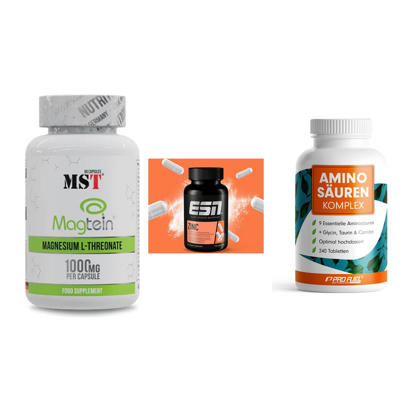 Ausdauer-Set: MST Magnesium + ESN Zinc + ProFuel Aminosäu – alle enthaltenen Artikel