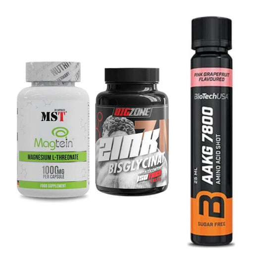 Ausdauer-Set: MST Magnesium + Big Zone Zink + BioTech AAKG – alle enthaltenen Artikel