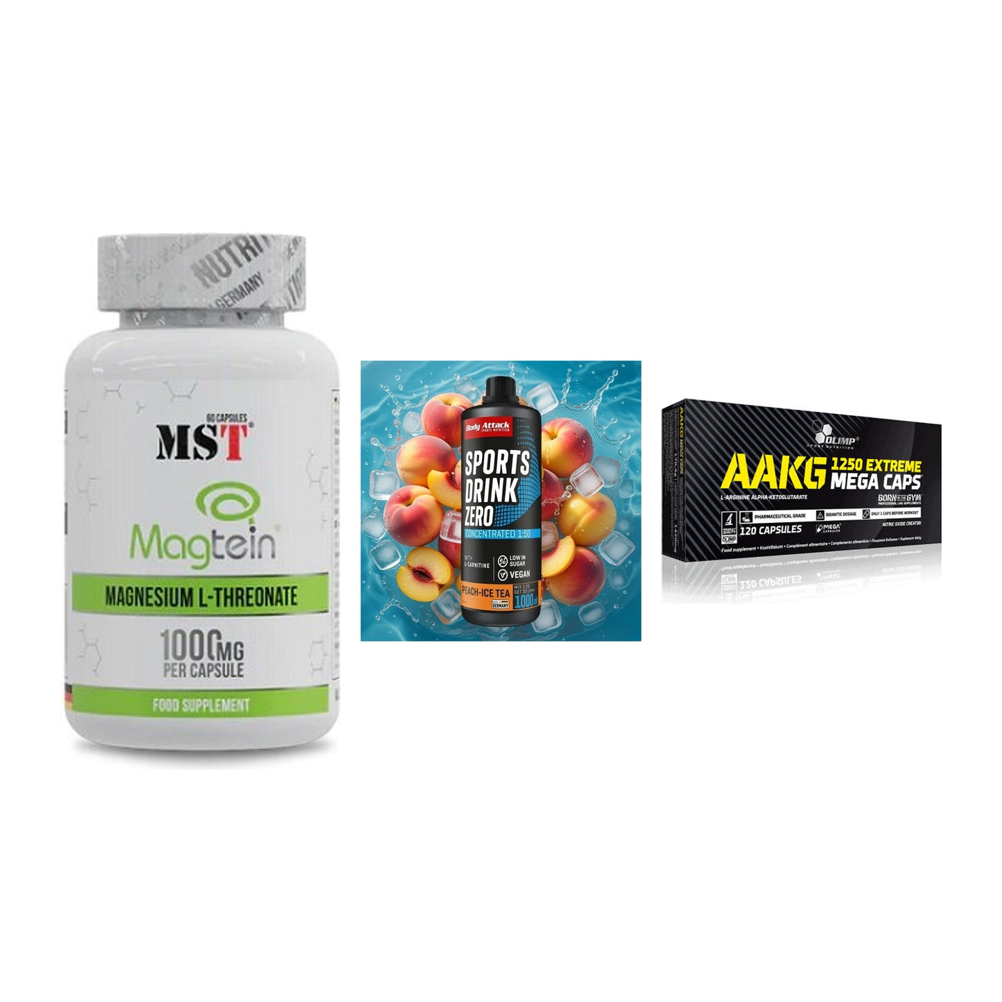 Ausdauer-Set: MST Magnesium + Body Attack + Olimp AAKG – alle enthaltenen Artikel