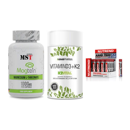 Ausdauer-Set: MST Magnesium + Sinob Vitamin D3 + Nutrend AAKG – alle enthaltenen Artikel
