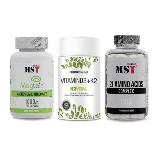 Ausdauer-Set: MST Magnesium + Sinob Vitamin D3 + MST 21 Amino – alle enthaltenen Artikel