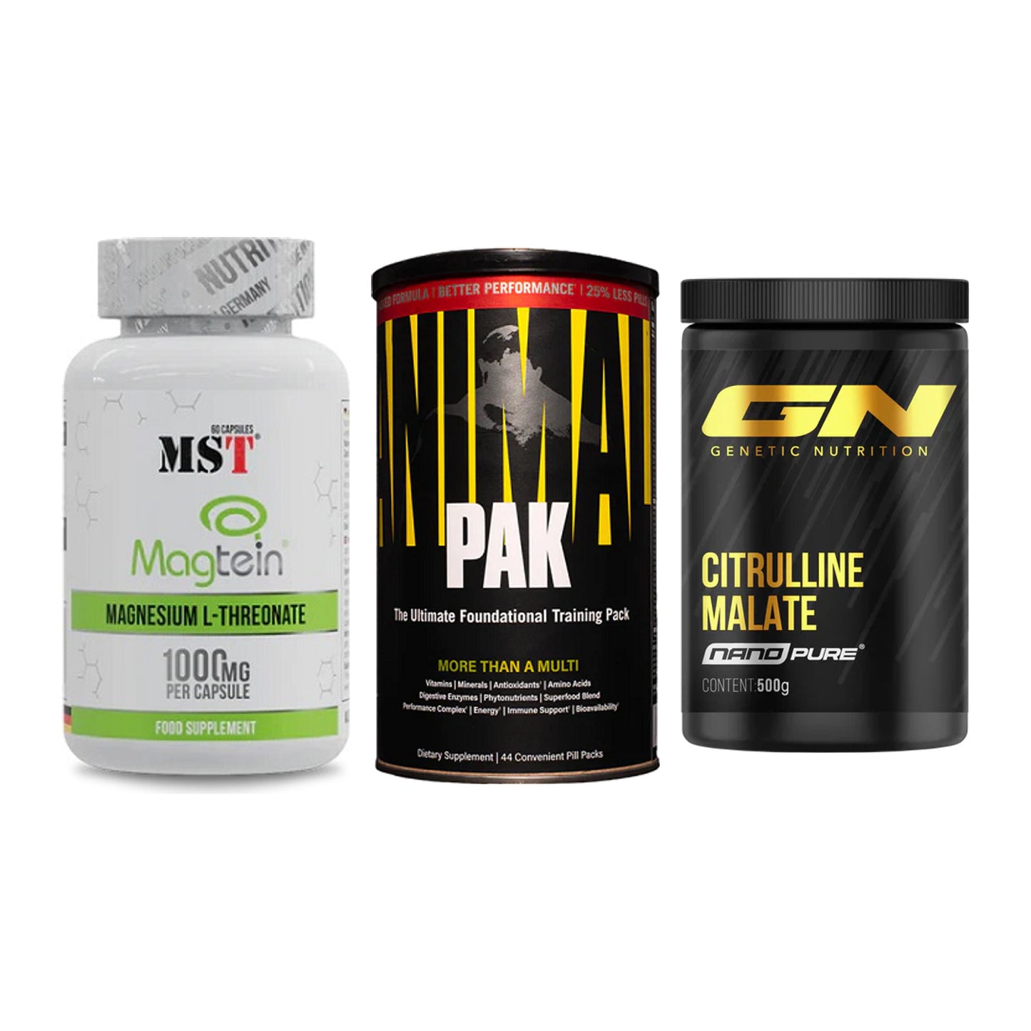 Ausdauer-Set: MST Magnesium + Universal Animal + GN Citrulline – alle enthaltenen Artikel