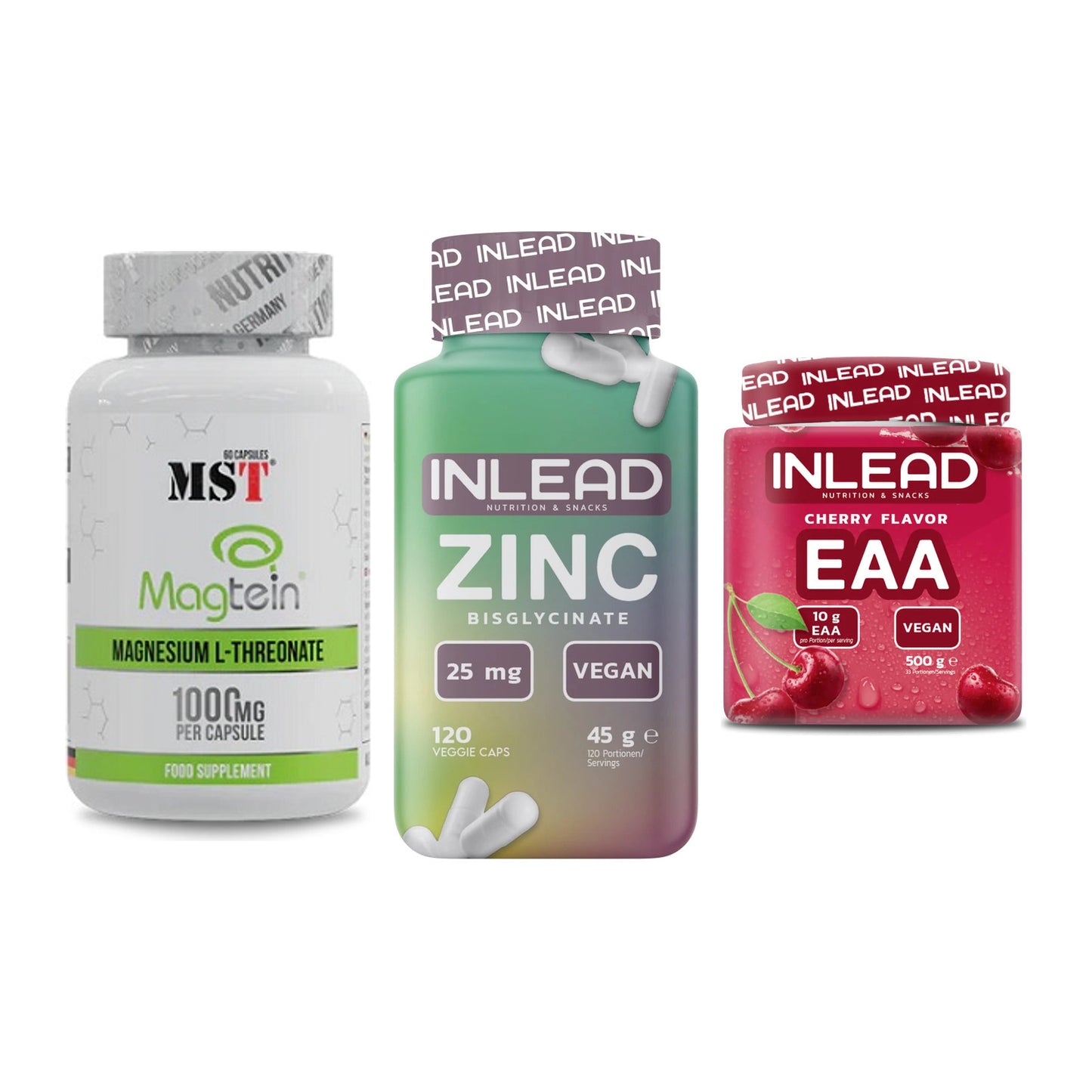 Ausdauer-Set: MST Magnesium + INLEAD Zink + INLEAD EAA – alle enthaltenen Artikel