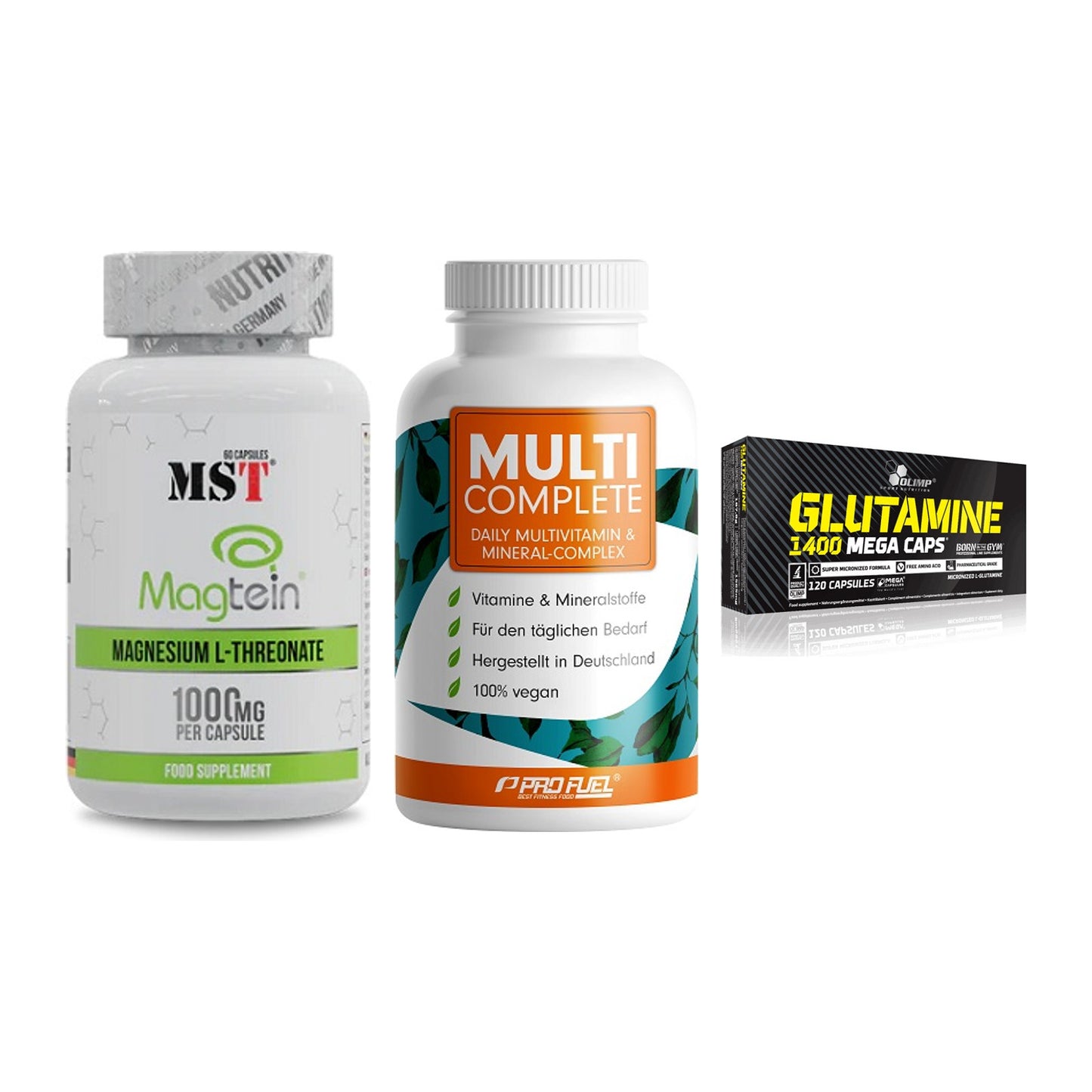Ausdauer-Set: MST Magnesium + ProFuel MULTI + Olimp L-Glutamin – alle enthaltenen Artikel