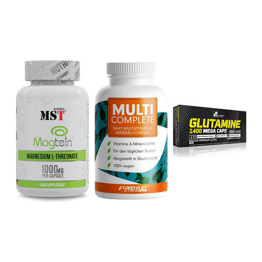 Ausdauer-Set: MST Magnesium + ProFuel MULTI + Olimp L-Glutamin – alle enthaltenen Artikel