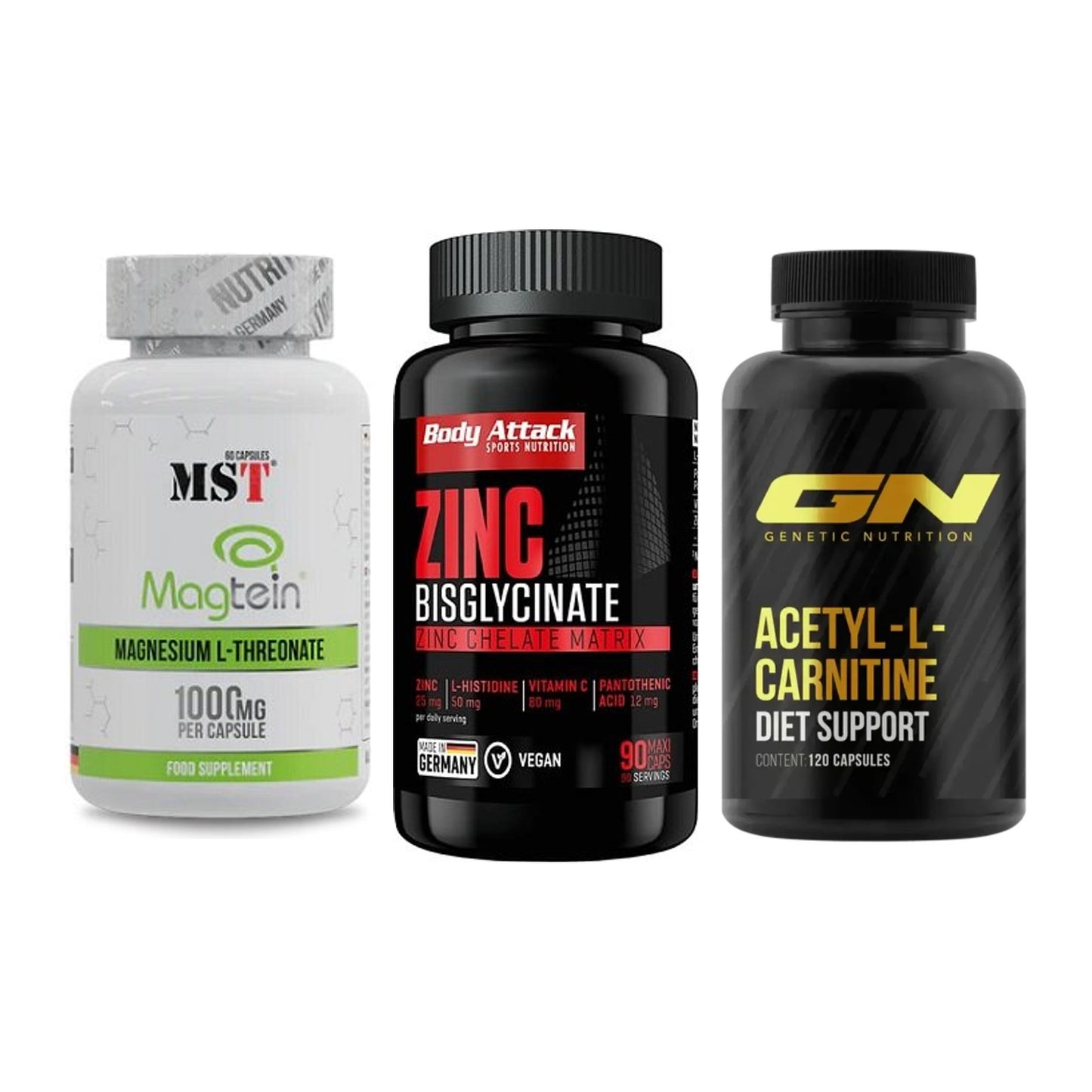 Ausdauer-Set: MST Magnesium + Body Attack Zink + GN Acetyl – alle enthaltenen Artikel
