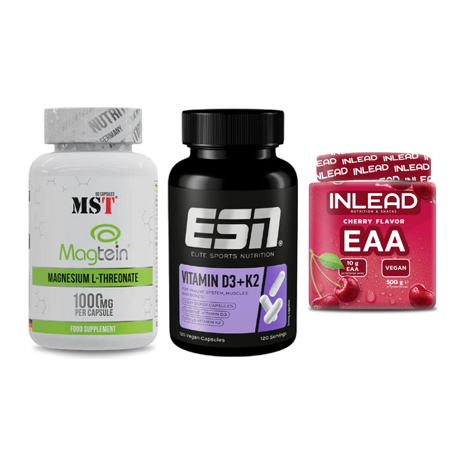 Ausdauer-Set: MST Magnesium + ESN Vitamin D3 + INLEAD EAA – alle enthaltenen Artikel