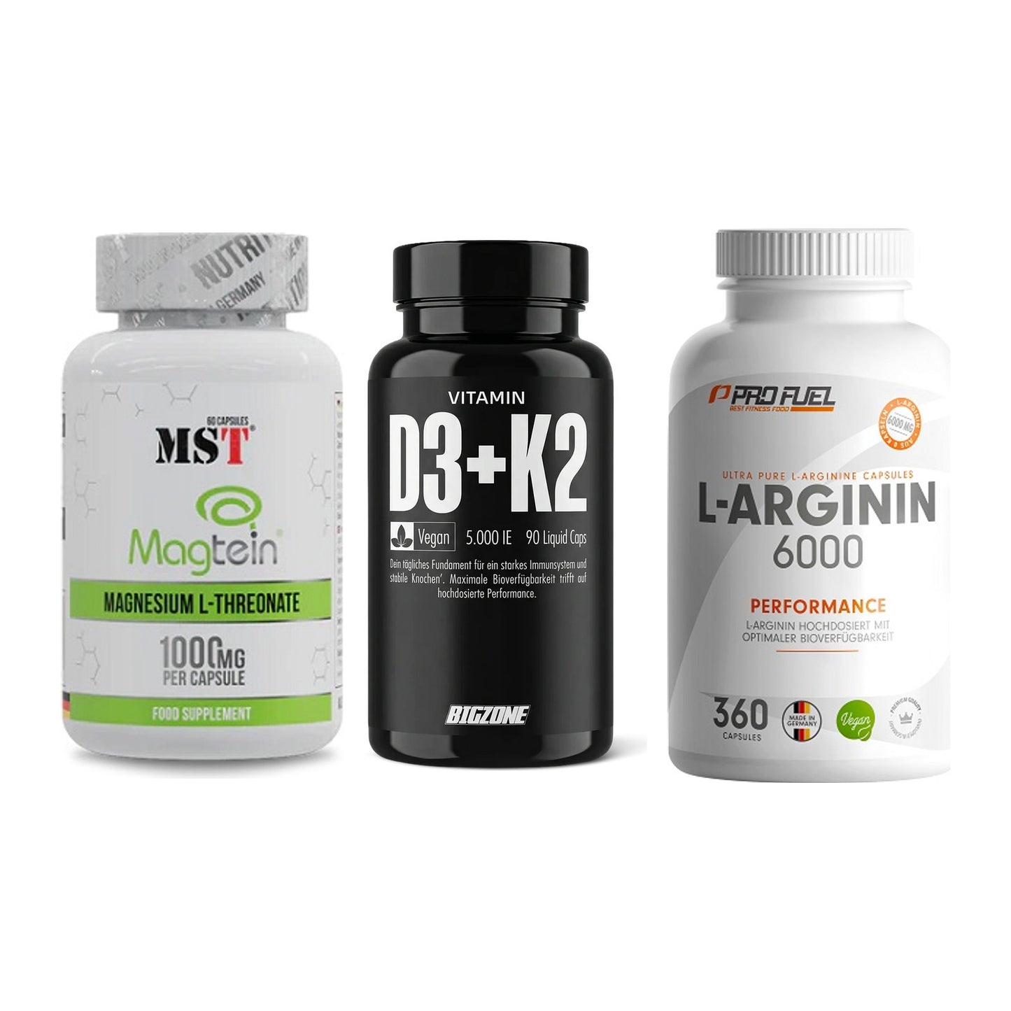 Ausdauer-Set: MST Magnesium + Big Zone Vitamin + ProFuel L-Argini – alle enthaltenen Artikel