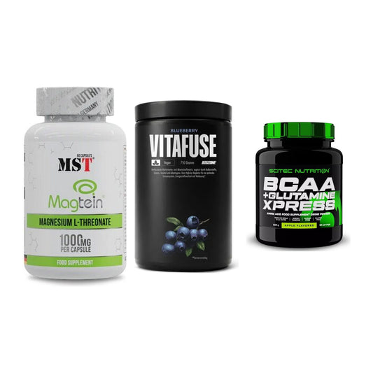 Ausdauer-Set: MST Magnesium + Big Zone Vitafus + Scitec BCAA – alle enthaltenen Artikel