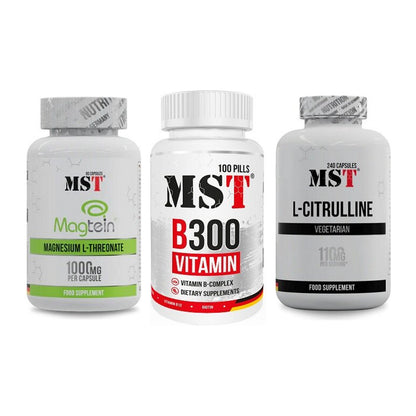 Ausdauer-Set: MST Magnesium + MST B300 B-Compl + MST Citrulline – alle enthaltenen Artikel