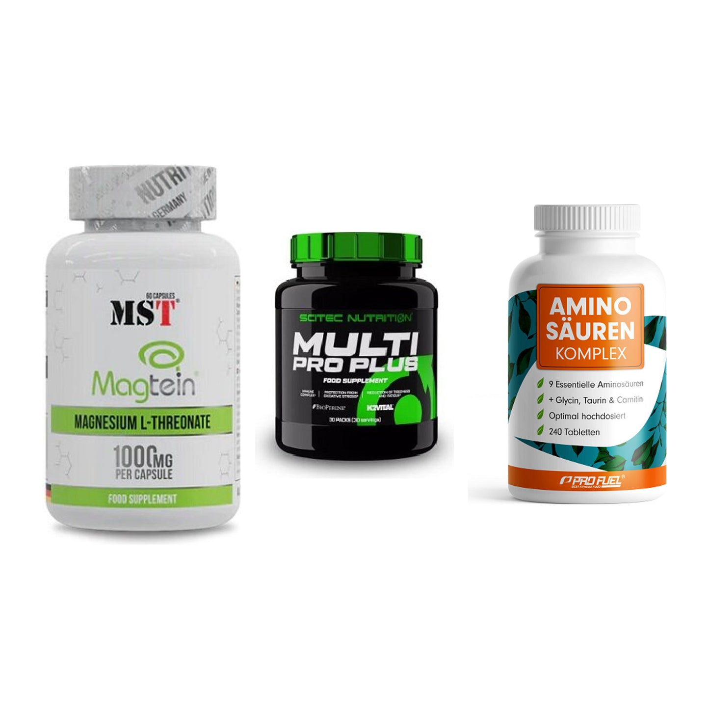 Ausdauer-Set: MST Magnesium + Scitec Multi Pro + ProFuel Aminosäu – alle enthaltenen Artikel