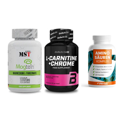 Ausdauer-Set: MST Magnesium + BioTech L-Carnit + ProFuel Aminosäu – alle enthaltenen Artikel