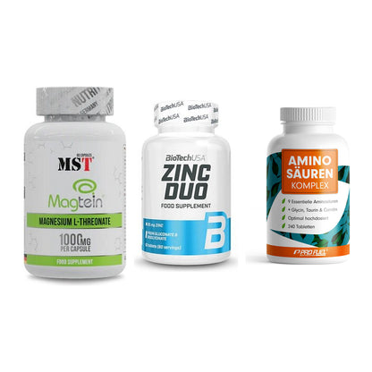 Ausdauer-Set: MST Magnesium + BioTech Zinc Duo + ProFuel Aminosäu – alle enthaltenen Artikel