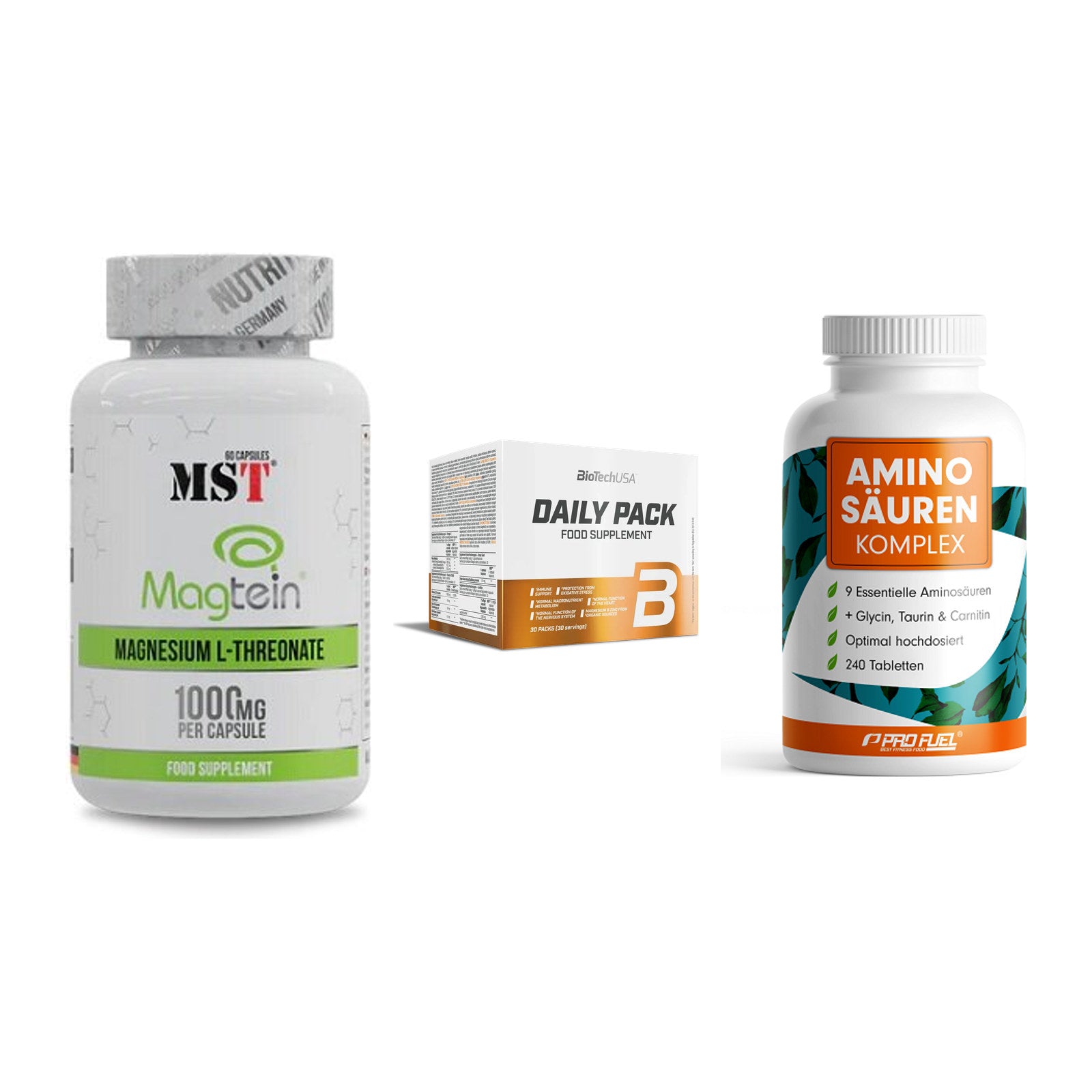Ausdauer-Set: MST Magnesium + BioTech Daily + ProFuel Aminosäu – alle enthaltenen Artikel