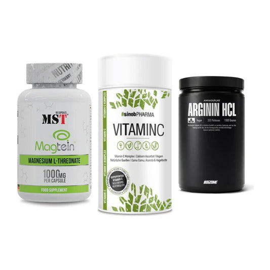 Ausdauer-Set: MST Magnesium + Sinob Vitamin C + Big Zone L-Argin – alle enthaltenen Artikel