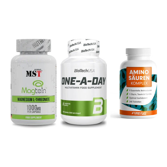 Ausdauer-Set: MST Magnesium + BioTech One A + ProFuel Aminosäu – alle enthaltenen Artikel