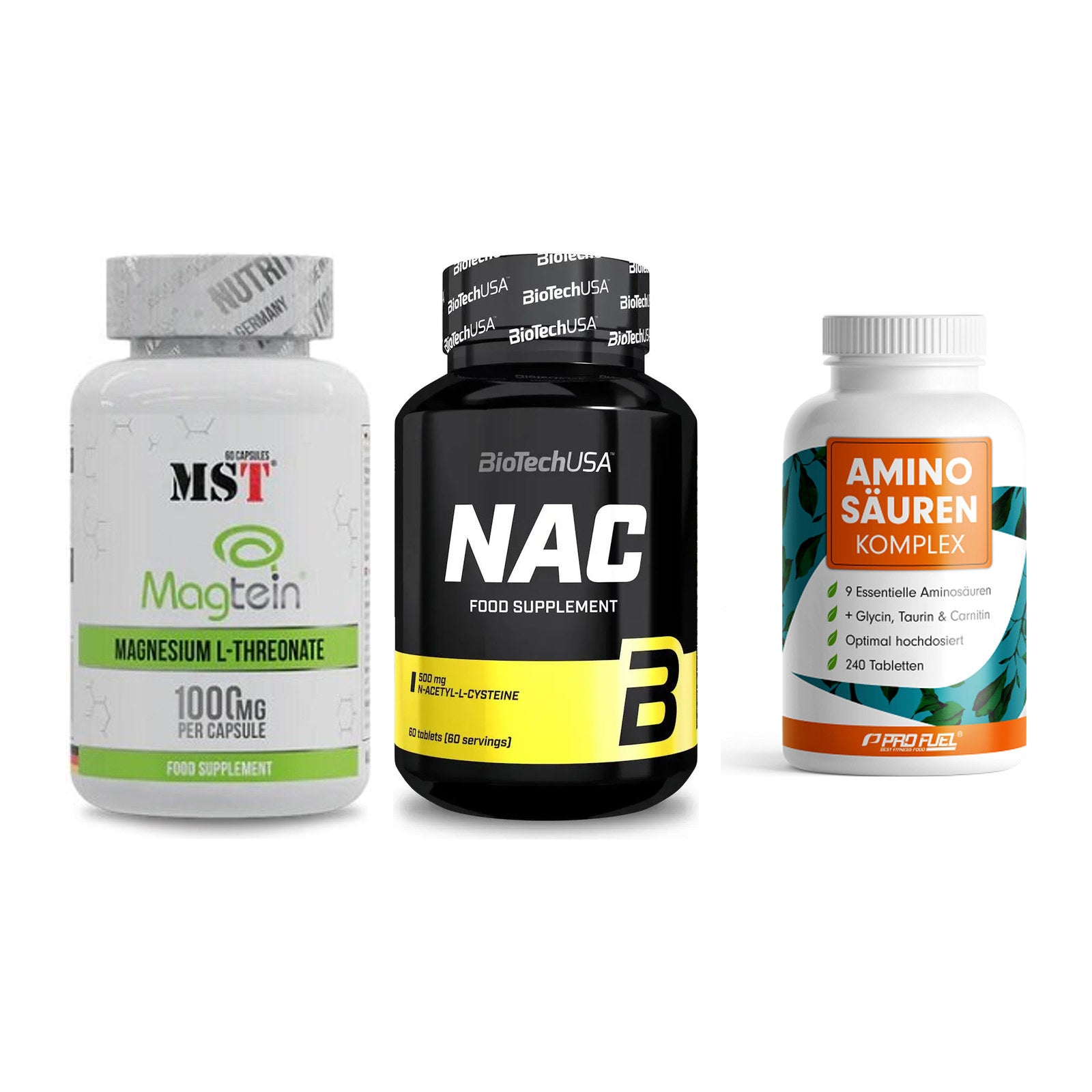 Ausdauer-Set: MST Magnesium + BioTech NAC + ProFuel Aminosäu – alle enthaltenen Artikel