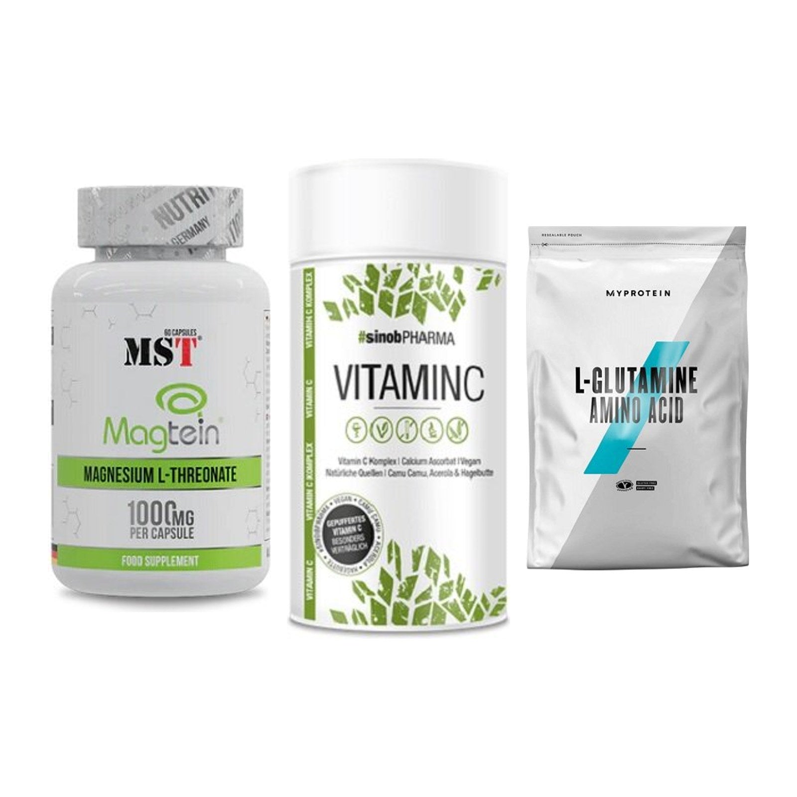 Ausdauer-Set: MST Magnesium + Sinob Vitamin C + MyProtein – alle enthaltenen Artikel