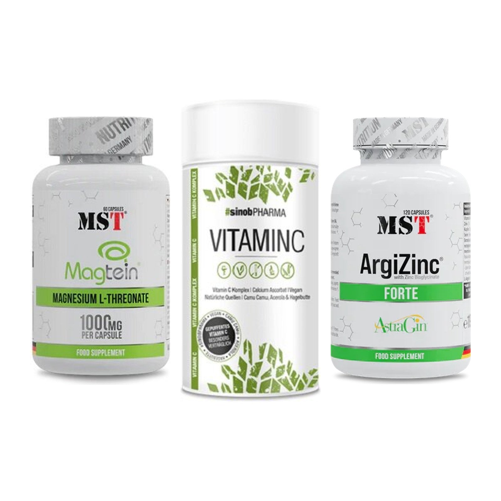 Ausdauer-Set: MST Magnesium + Sinob Vitamin C + MST ArgiZinc – alle enthaltenen Artikel