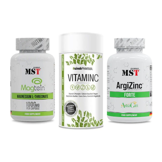 Ausdauer-Set: MST Magnesium + Sinob Vitamin C + MST ArgiZinc – alle enthaltenen Artikel