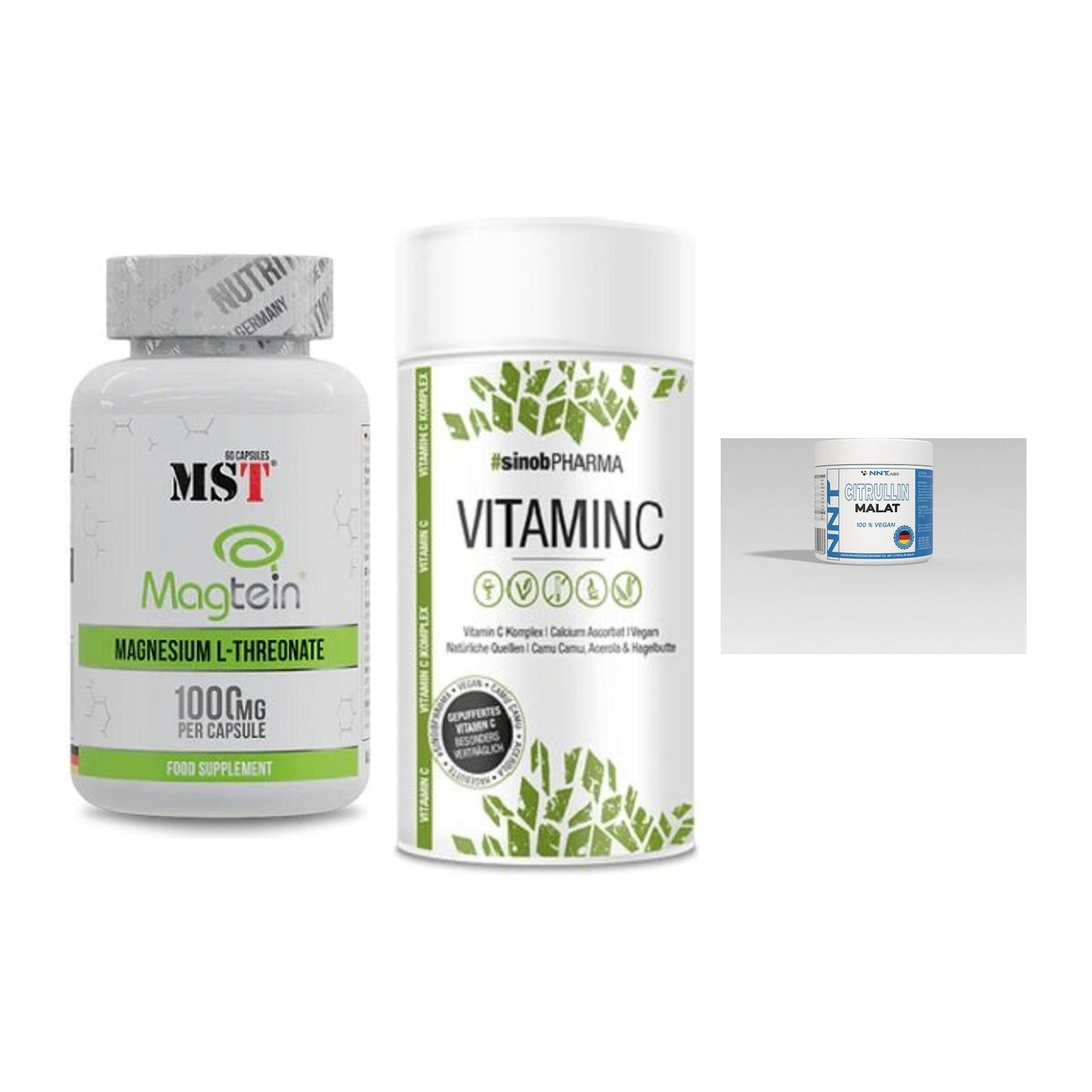 Ausdauer-Set: MST Magnesium + Sinob Vitamin C + NNT Citrullin – alle enthaltenen Artikel