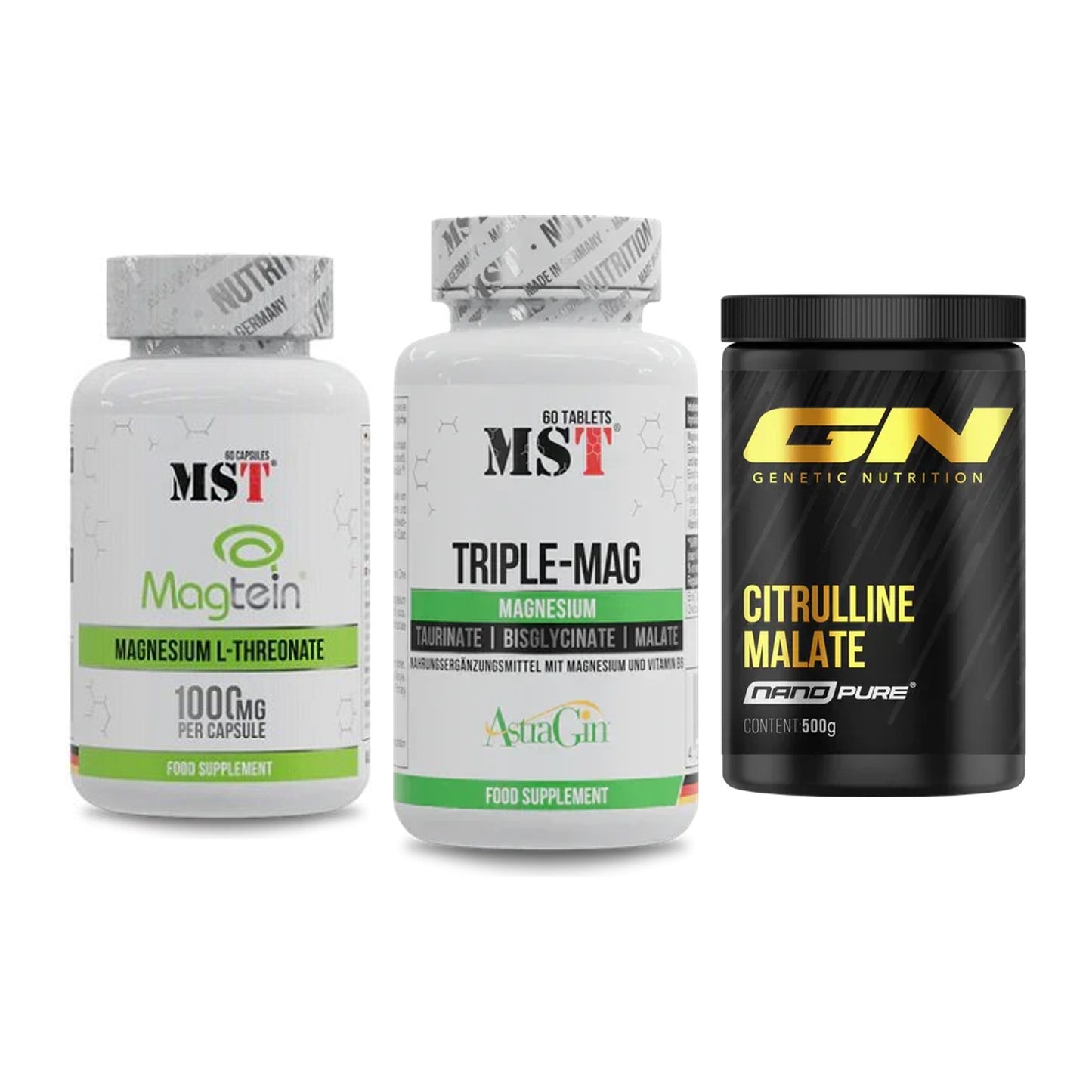 Ausdauer-Set: MST Magnesium + MST Tripple Mag + GN Citrulline – alle enthaltenen Artikel