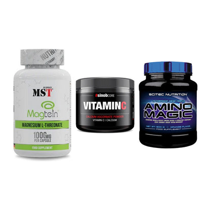 Ausdauer-Set: MST Magnesium + Sinob Vitamin C + Scitec Amino – alle enthaltenen Artikel