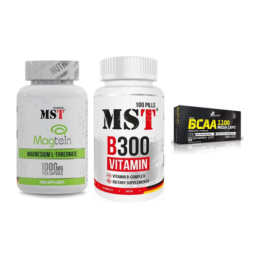 Ausdauer-Set: MST Magnesium + MST B300 B-Compl + Olimp BCAA Mega – alle enthaltenen Artikel
