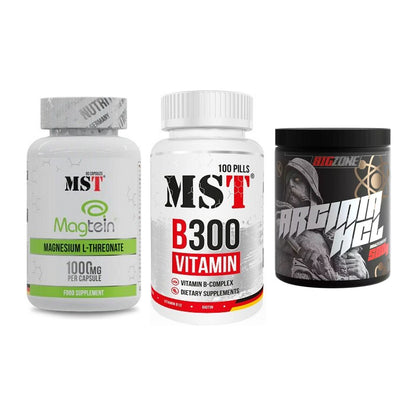 Ausdauer-Set: MST Magnesium + MST B300 B-Compl + Big Zone Arginin – alle enthaltenen Artikel