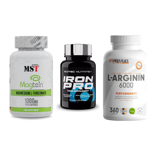 Ausdauer-Set: MST Magnesium + Scitec Iron Pro + ProFuel L-Argini – alle enthaltenen Artikel