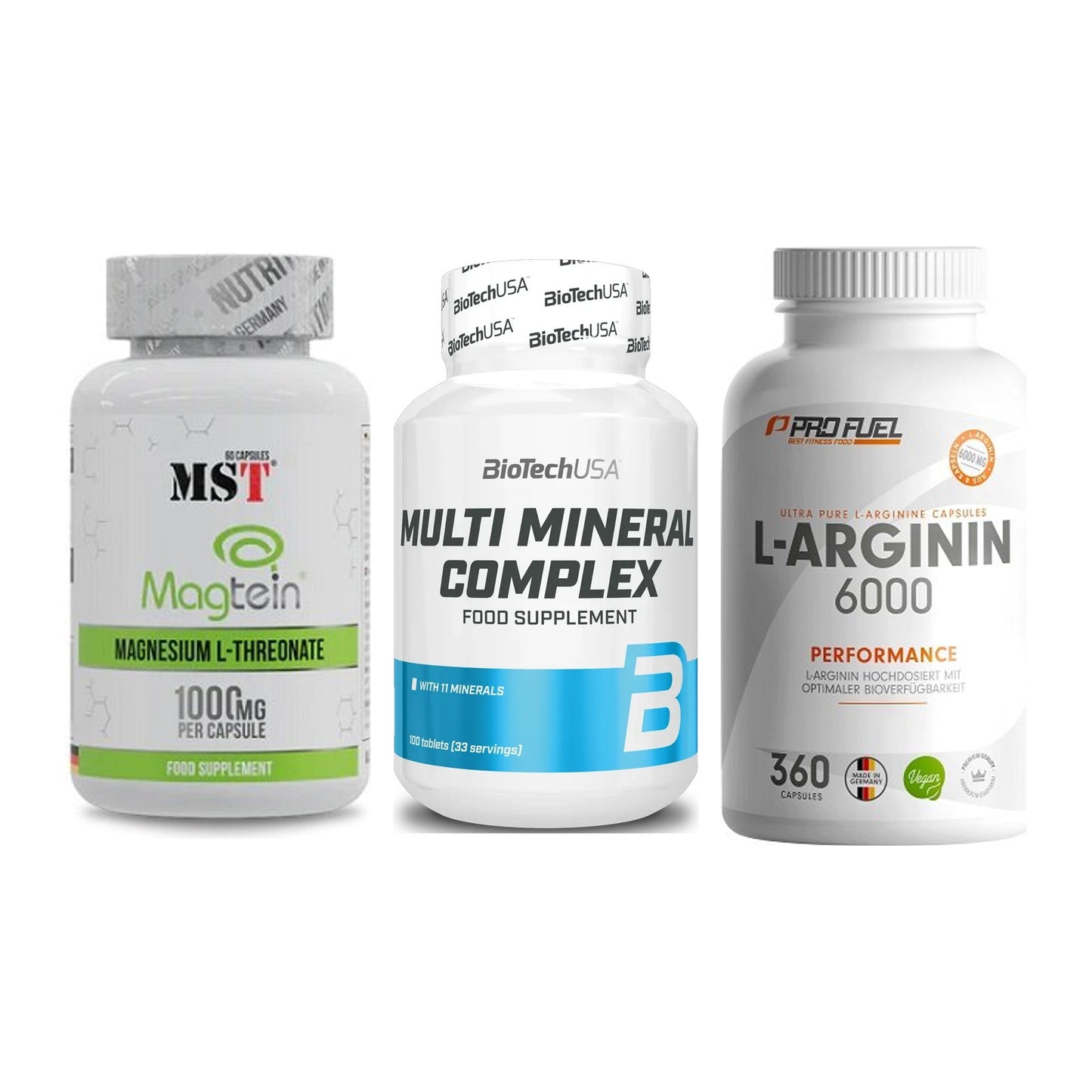 Ausdauer-Set: MST Magnesium + BioTech Multi + ProFuel L-Argini – alle enthaltenen Artikel