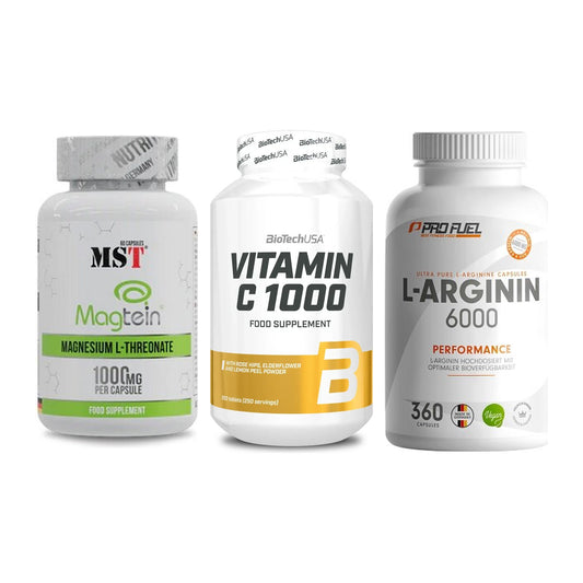 Ausdauer-Set: MST Magnesium + BioTech Vitamin + ProFuel L-Argini – alle enthaltenen Artikel