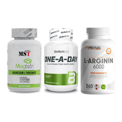 Ausdauer-Set: MST Magnesium + BioTech One A + ProFuel L-Argini – alle enthaltenen Artikel