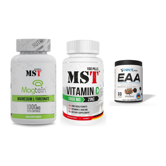 Ausdauer-Set: MST Magnesium + MST Vitamin C + NNT EAA – alle enthaltenen Artikel