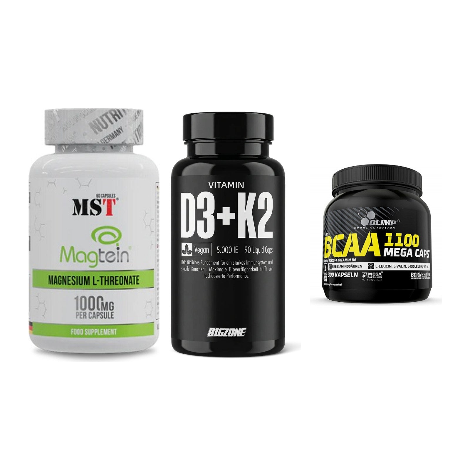 Ausdauer-Set: MST Magnesium + Big Zone Vitamin + Olimp BCAA Mega – alle enthaltenen Artikel